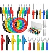 Linkstyle 30PCS Multimeter Test Leads Sets, Banana Plug Test Leads Alligator Clips, Back Piercing...