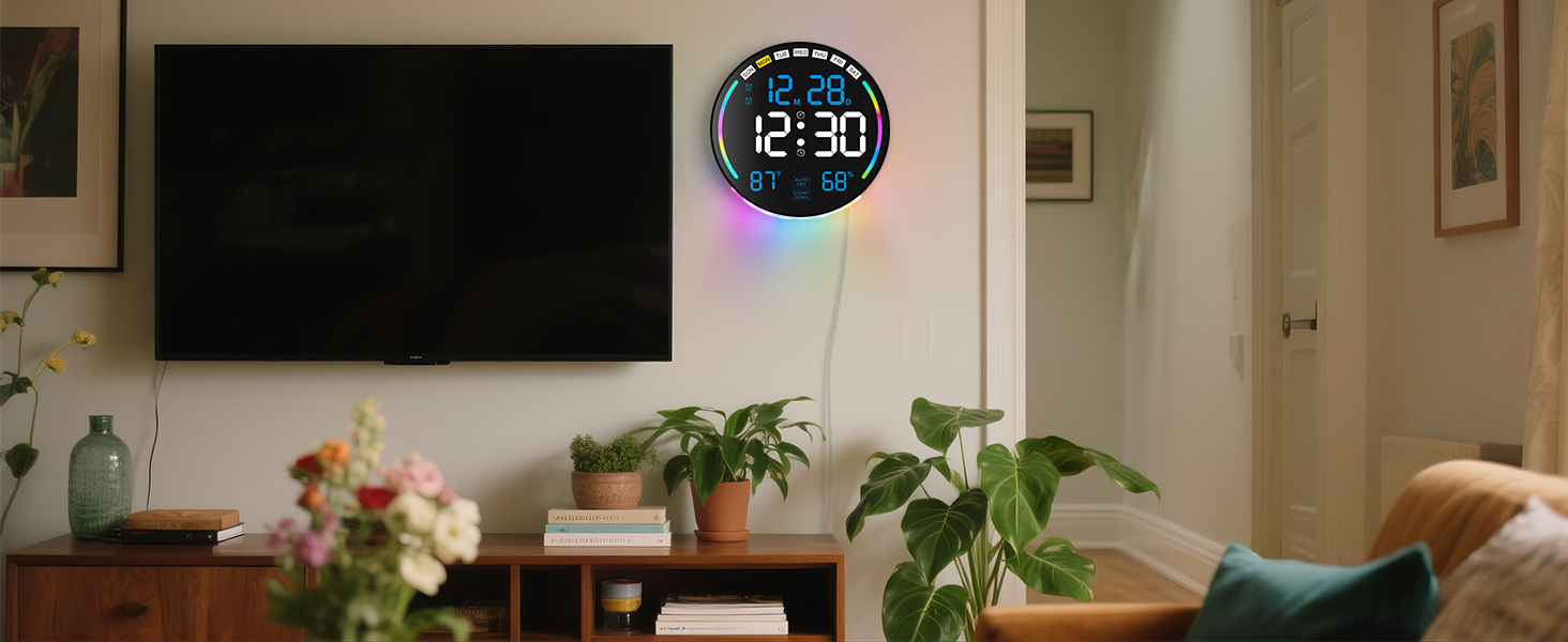 digital clock wall