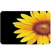 Careyoungs Sunflower Bath Rug Black and Yellow Summer Flower Absorbent Memory Foam Bathroom Mat C...