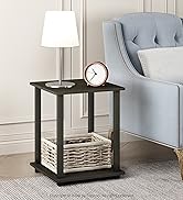 Furinno SIMPLISTIC Side Table Set of 2, 2-Tier End Table, Nightstand, Night Stand, Bedside Table,...