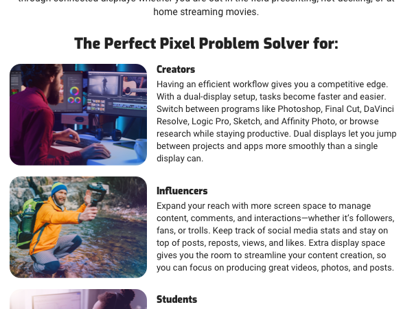 Through just one Thunderbolt port on your computer