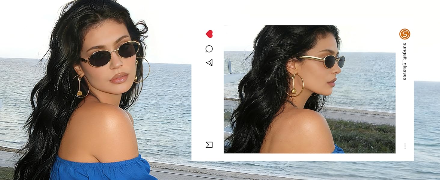 Vintage Luxury Oval Sunglasses for Women Polarized