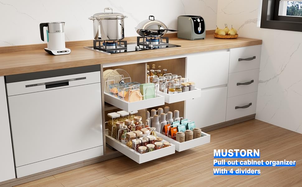 Mustorn pull out cabinet organizer