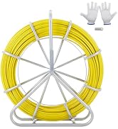 VEVOR Fish Tape Fiberglass, 600 ft, 5/16 in, Duct Rodder Fishtape Wire Puller, Cable Running Rod ...