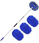 63” Long Handle Car Wash Brush Microfibre Extendable Cleaning Mop Mitt for Caravan Truck Van Tyre...