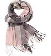 Temminc Pure Wool Scarves For men women, Pashmina Tartan Scarf,Cold Weather Scarf, Vertical Strip...
