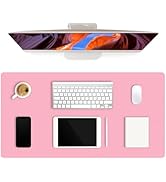 Riveroy Leather Desk Pad Protector, Office Desk Mat, Large Mouse Pad, Non-Slip PU Leather Desk Pa...