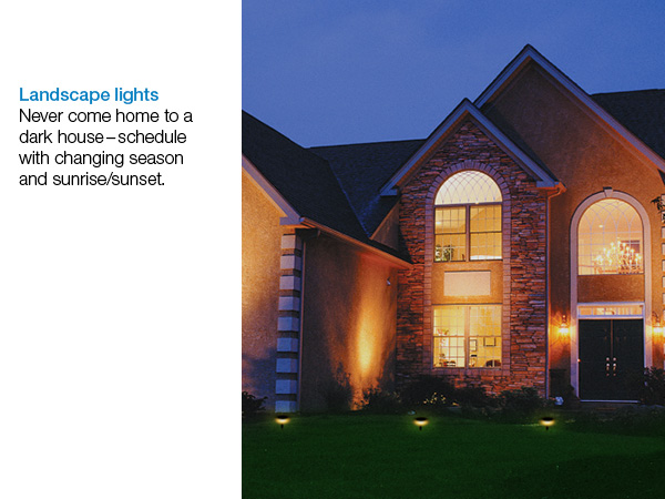 Schedule landscape lights to change with the seasons