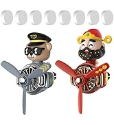 2Pcs Car Air Fresheners, Cute Bear Pilot Automotive Air Outlet Creative Car Perfume Diffuser, Aut...