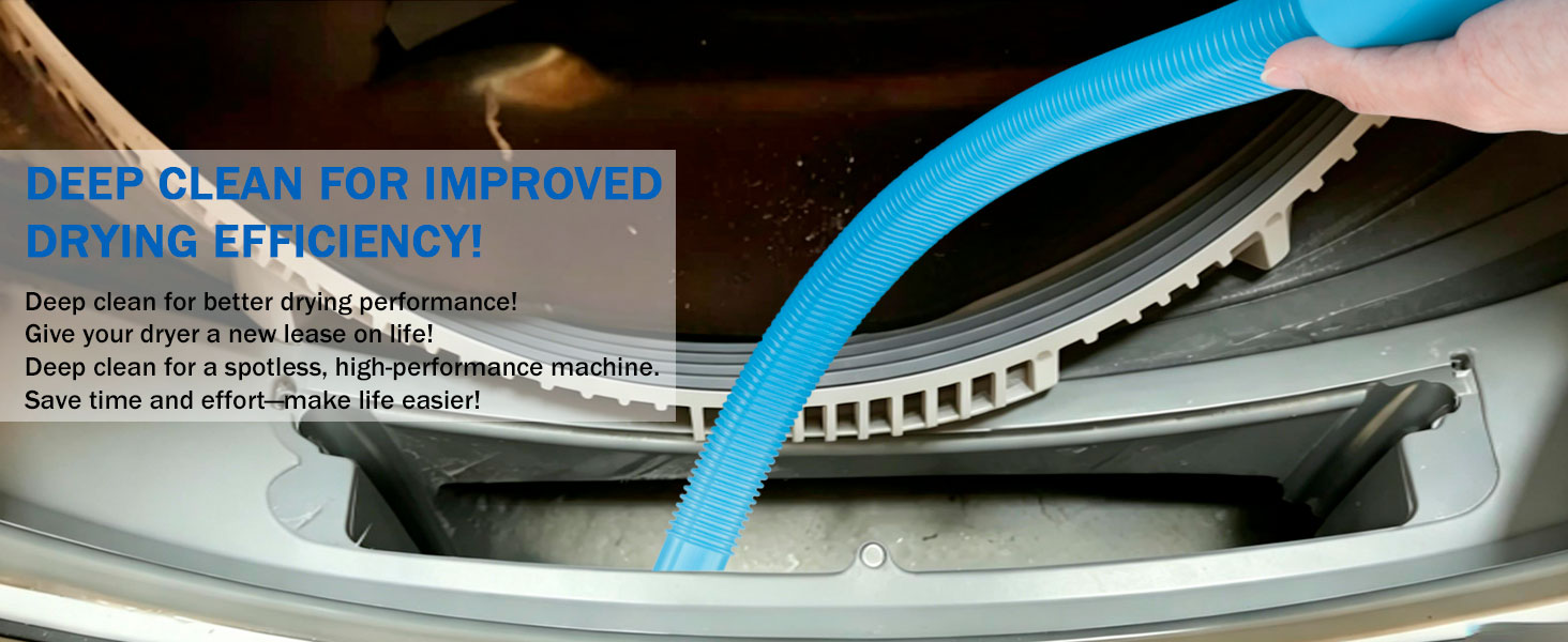 Dryer Vent Cleaner Kit - Compatible Universal Vacuum Attachment Hose with Most Vacuum Cleaner