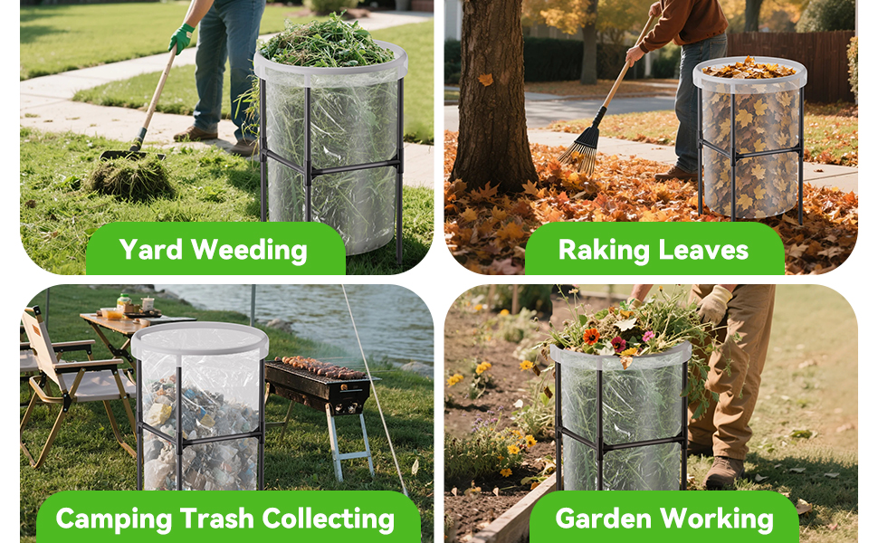 outdoor yard waste bag holder
