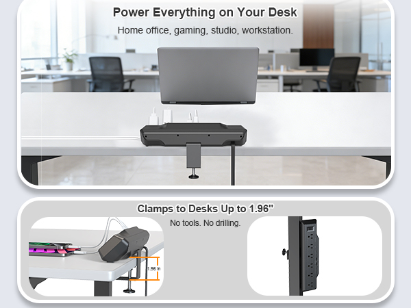 desk mounted power strip