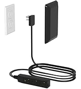 Flat Plug Power Strip Surge Protector, 3 AC Outlets, Ultra Thin Extension Cord, Multi Plug Outlet...