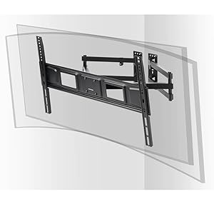 Corner-Friendly Full-Motion Articulating TV Wall Mount Bracket for curved and flat screen displays.