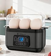 Tesslux Electric Rapid Egg Cooker, 6 Egg Capacity for Hard Boiled Eggs, Poached Eggs, Scrambled E...