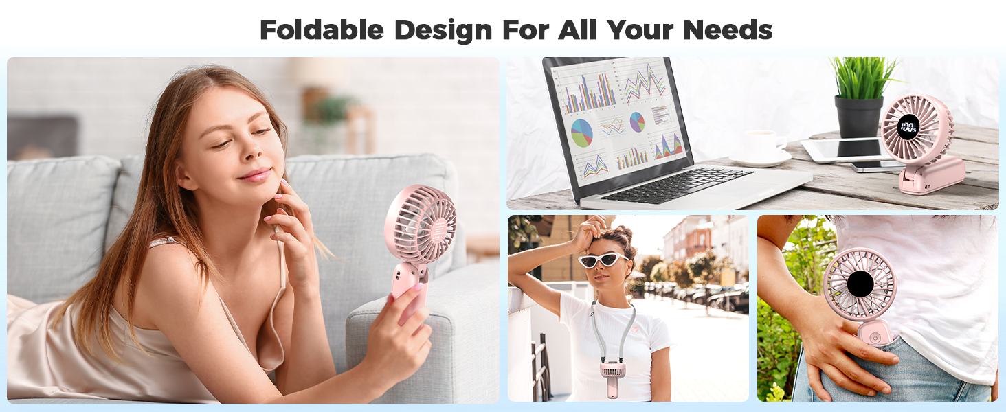 foldable handheld fan small pocket fan table fan travel fan neck fan