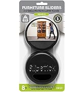 Slipstick 3-1/2 Inch Round Furniture Sliders for Carpet &amp; Rugs (8 Pack) Premium Reusable Furnitur...