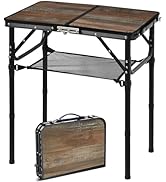 Kcmploro Folding Picnic Table 2ft Portable Camping Table Adjustable Heights Metal Aluminum Lightw...