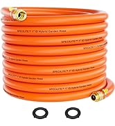 SPECILITE 1" Garden Water Hose 50ft, 3X Faster Flow &amp; Time Saving, Kinkless Commercial Hybrid Rub...