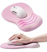 Ergonomic Mouse Pad with Wrist Support, Mousepad with Memory Foam Wrist Rest and Non-Slip Base fo...