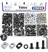 Taiss 275PCS M5 T-Nuts Screws Assortment Kit for 2020 Series Aluminum Extrusion,T Sliding Nut,But...
