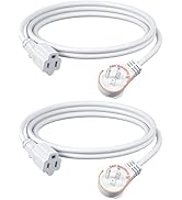 DEWENWILS 360° Rotating Flat Plug Extension Cord 6FT, 16/3 Gauge 3 Prong Grounded Power Cord, 125...