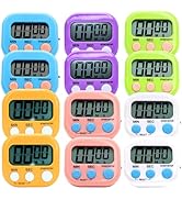 12 Pack Multi-Function Electronic Timer - Kitchen Timer,Magnetic Digital Timers,Big LCD Display, ...