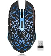 VEGCOO C12 Wireless Gaming Mouse,Rechargeable Mice Silent Click Cordless Mouse with 6 Buttons PC ...