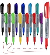 Affisure Permanent Markers, Ultra Fine Point Markers Set,12 Assorted Colors Work on Wood, Plastic...