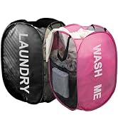 Larpur Pop Up Laundry Baskets, 2 Pack Mesh Laundry Hampers Collapsible Clothes Hampers for Home, ...