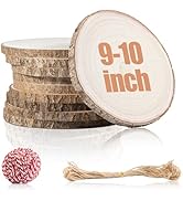 10 Pcs Natural Paulownia Wood Slices 9-10 Inches, Unfinished Wooden Rounds for Table Centerpieces...