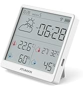 ATuMan TH3 Smart Thermometer Hygrometer - WiFi Enabled Indoor/Outdoor Temperature Humidity Monito...