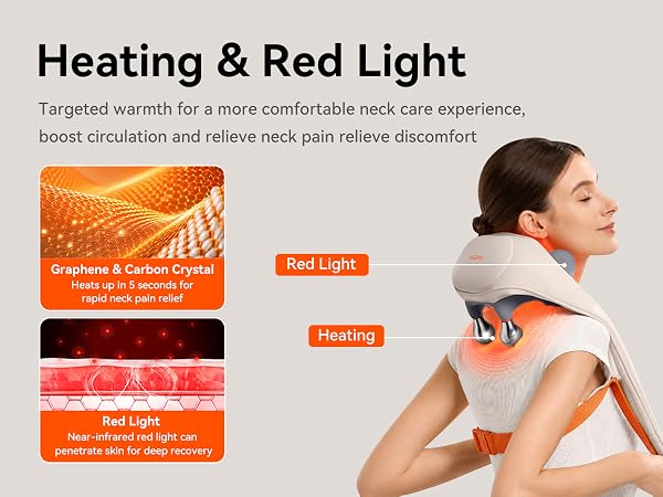 IKEEPFIT neck massager with heat cordless for deep tissue relief for car office home wireless