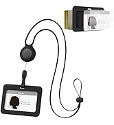 BONE Lanyard Retractable Badge Holder, Horizontal ID Card Case with Card Slot &amp; Anti-Slip Design,...