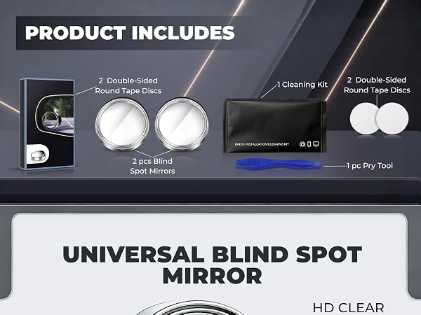 2 pcs Blind Spot Mirrors silver