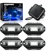 MICTUNING C1 4 Pods RGBW LED Rock Lights - Multicolor Underglow Neon Light Kit with Bluetooth Con...