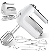 5-Speed Electric Hand Mixer, 800W Handheld Mixer with Turbo for Baking &amp; Cooking, Kitchen Food Mi...