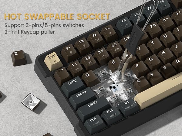 Redragon K742 Wireless Mechanical Gaming Keyboard with Knob