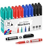 SUQJOY Dry Erase Markers, Fine Tip Whiteboard Markers, Low Odor Dry Marker, Fine Point Markers ar...