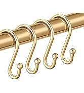 Gold Shower Curtain Rings Hooks, Set of 12 CHICTIE Decorative Shower Curtain Hooks, Premium Metal...