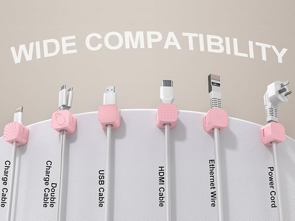 pink cable organizer clips magnetic holder wire management desk cord adhesive clips