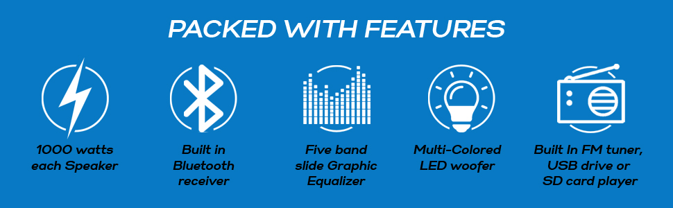Bluetooth LED Speaker Set Features