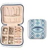 shunmei Vintage Mini Travel Jewelry Box,Portable Small Jewelry Organizer Case,Display Storage Hol...