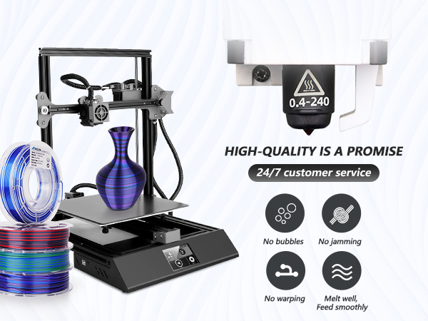 AMOLEN Silk PLA 3D Printer Filament, Dual Color PLA 1.75mm Shiny Color Change Filament