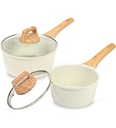 ESLITE LIFE 1.5 QT &amp; 2.5 QT Sauce Pan Set with Lids, Nonstick Small Soup Pot Compatible with All ...