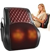 ALLJOY Heated Back Massager for Back Pain Relief, Deep Tissue Shiatsu Lumbar Support Pillow with ...