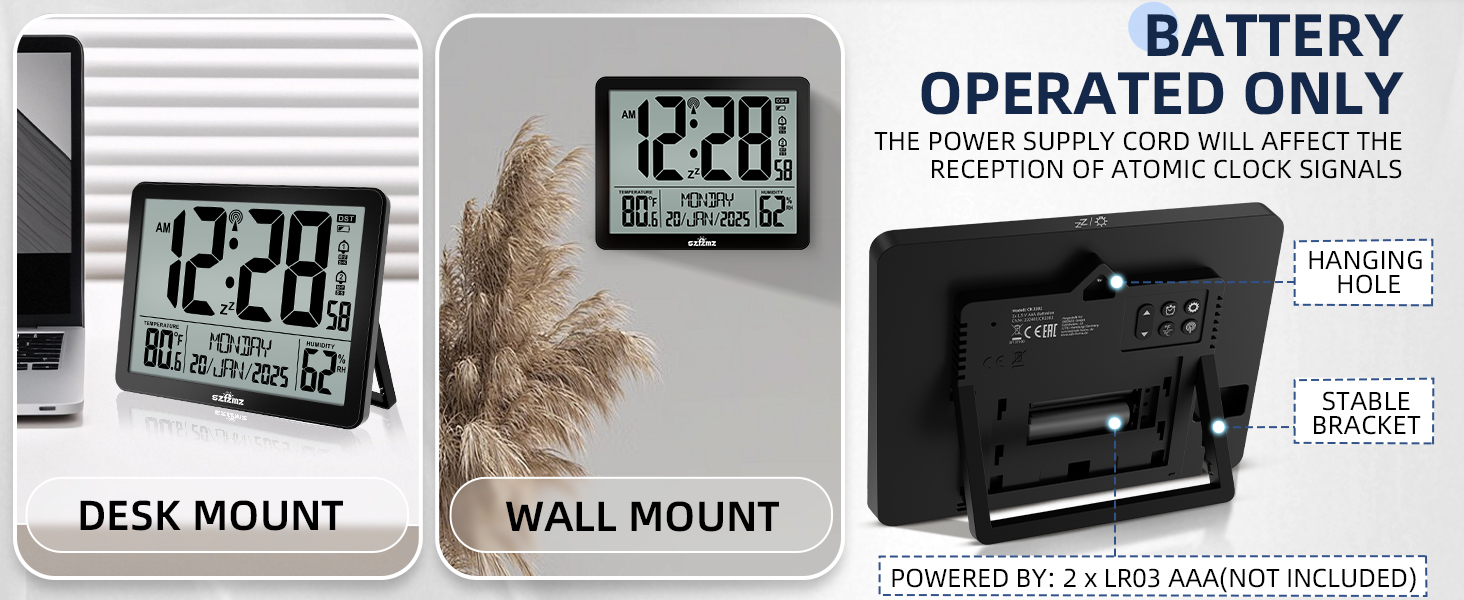 atomic clock with backlight