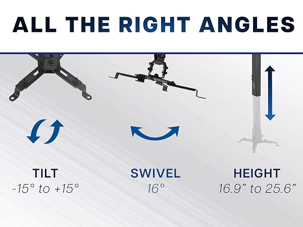 Extending Ceiling Projector Mount, Height Adjustable Projection