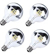 4-Pack 4 Watt Half Chrome Light Bulbs Dimmable G25(G80), E26 Natural White 4000K 40W Equivalent 3...