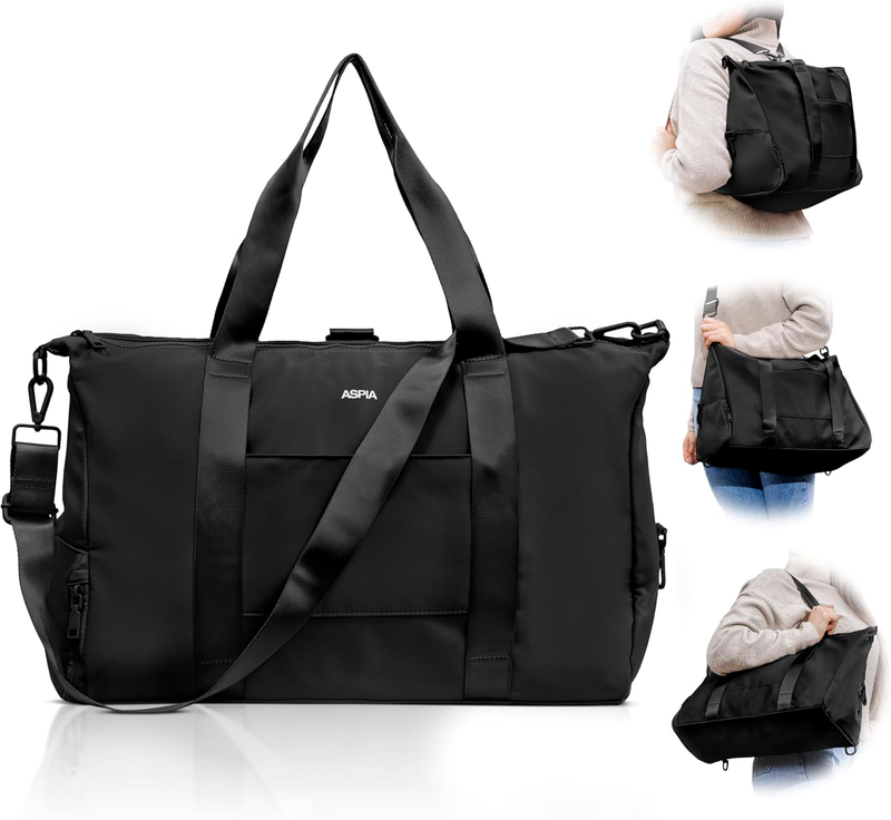 Gym Bag for Women - 3-In-1 Duffle with Laptop & Yoga Mat Space, Personal Item Travel Bag with Shoe Compartment, Luggage Sleeve & Toiletries Pouch, Stylish Weekender & Carry On